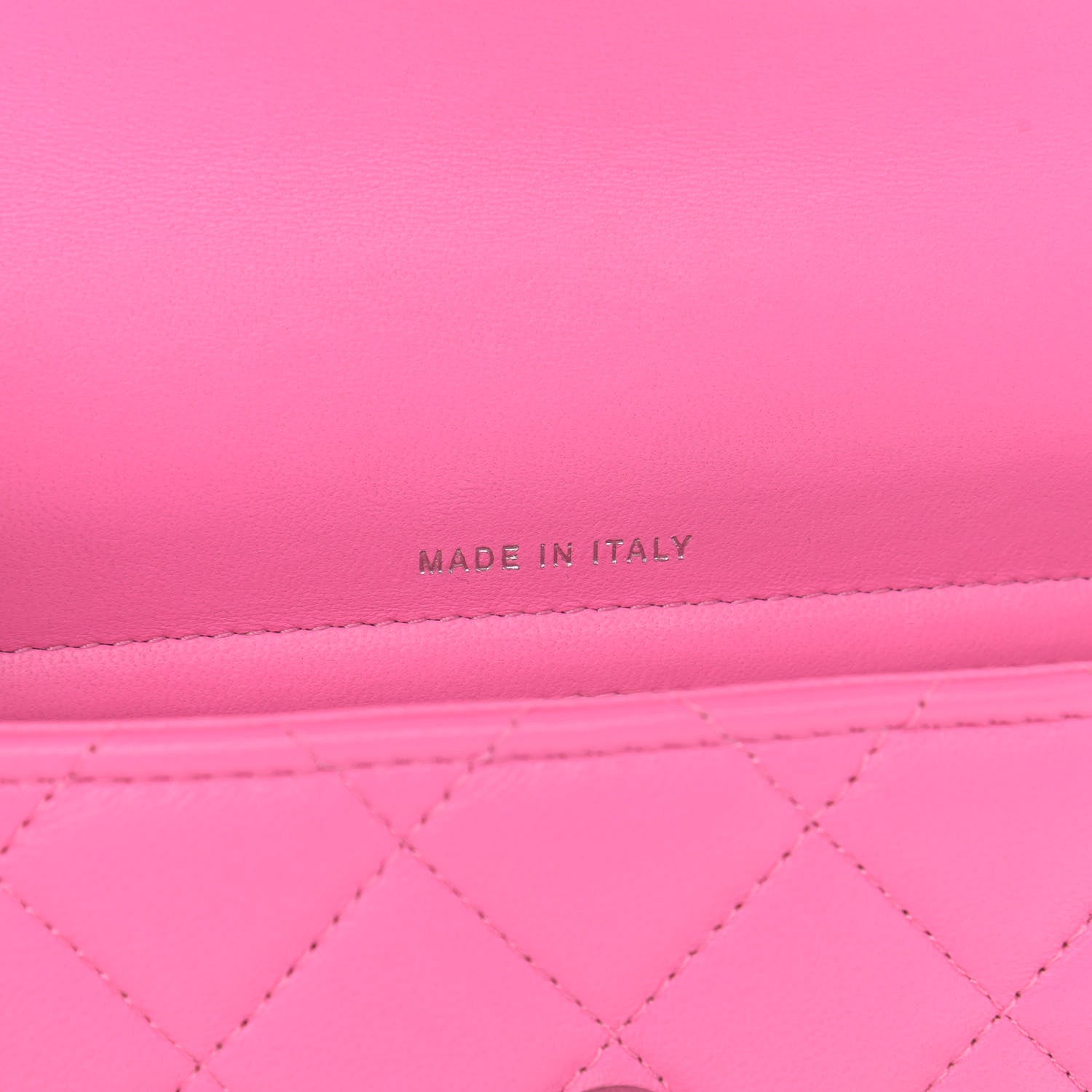 Chanel Lambskin Quilted Flap Phone Holder With Chain Neon Pink 9 of 14