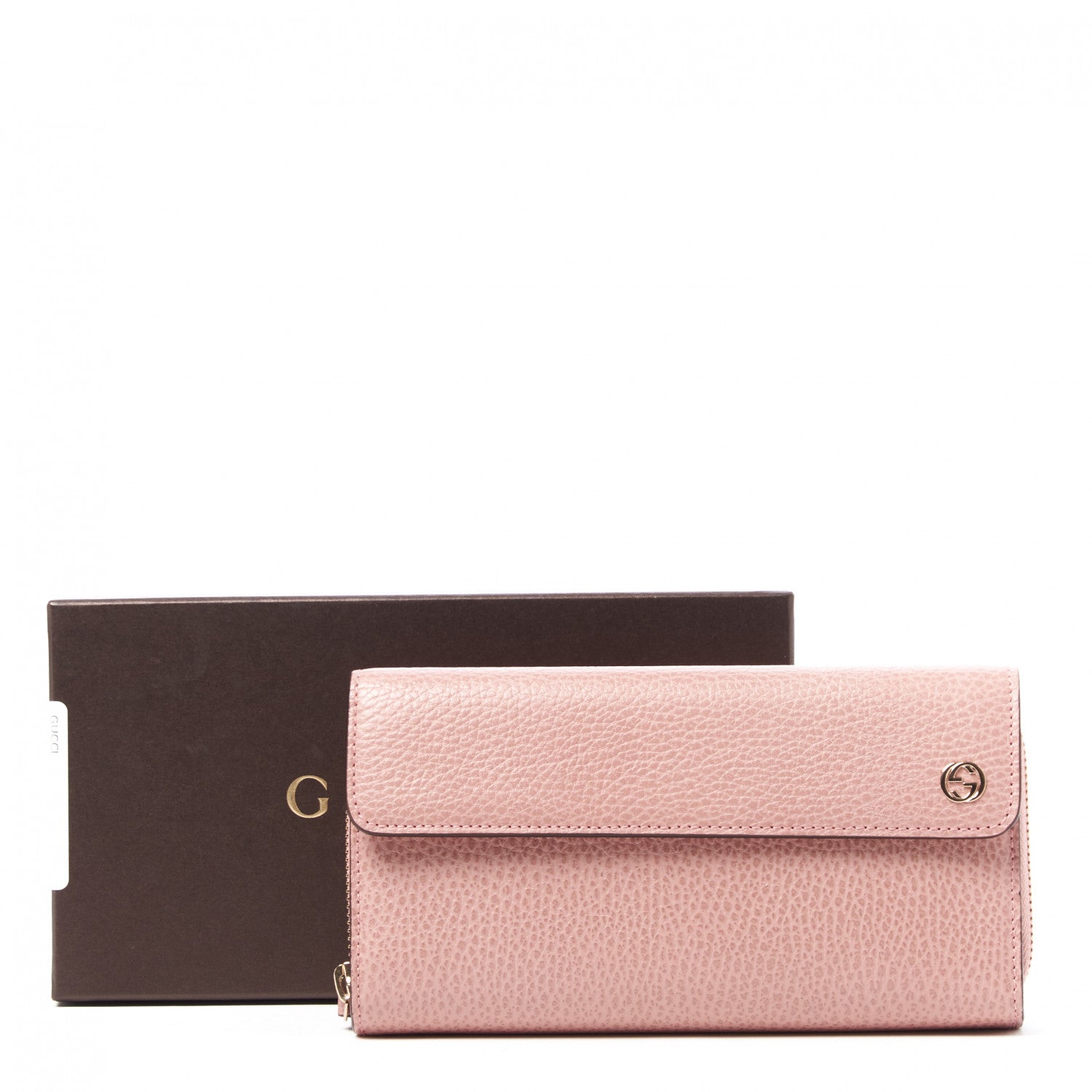 Gucci Dollar Calfskin Interlocking G Continental Wallet Soft Pink 8 of 8