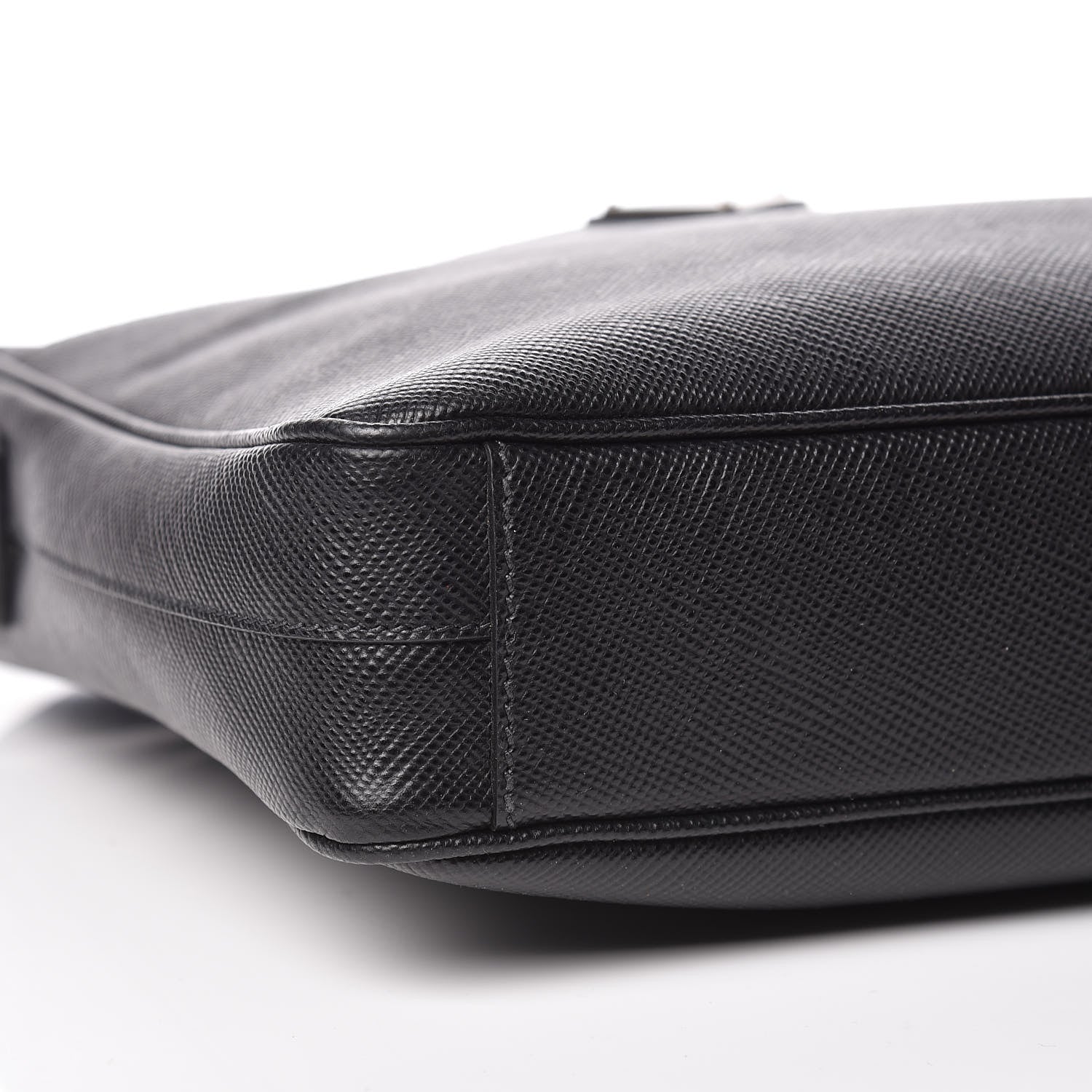 Prada Saffiano Cuir Flat Messenger Bag Black 10 of 11