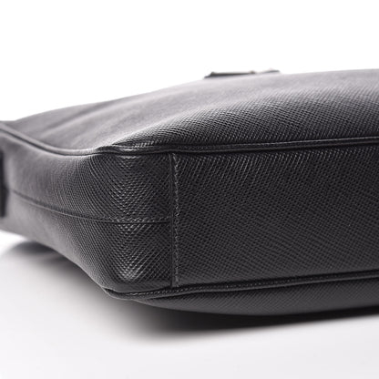 Prada Saffiano Cuir Flat Messenger Bag Black 10 of 11