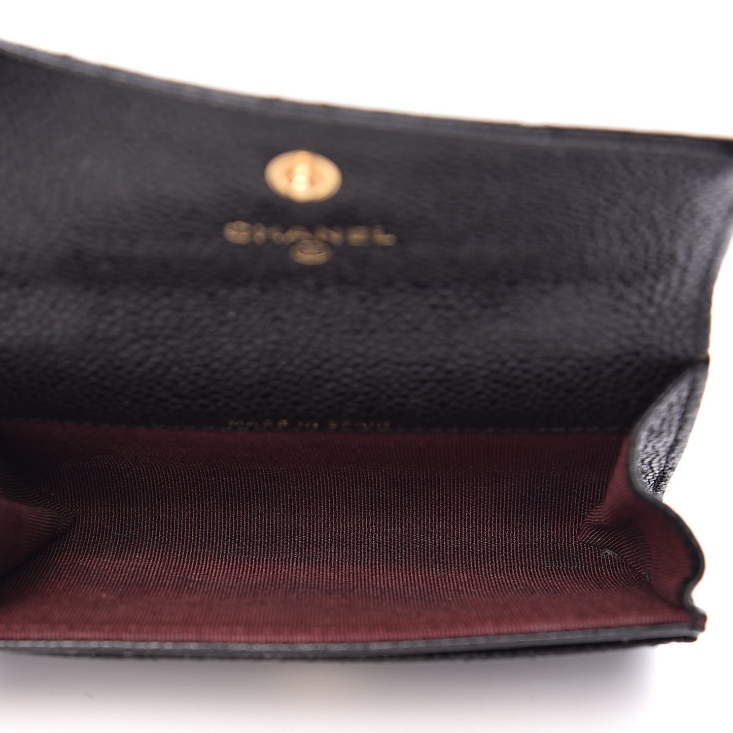 Caviar Quilted Flap Card Holder Black