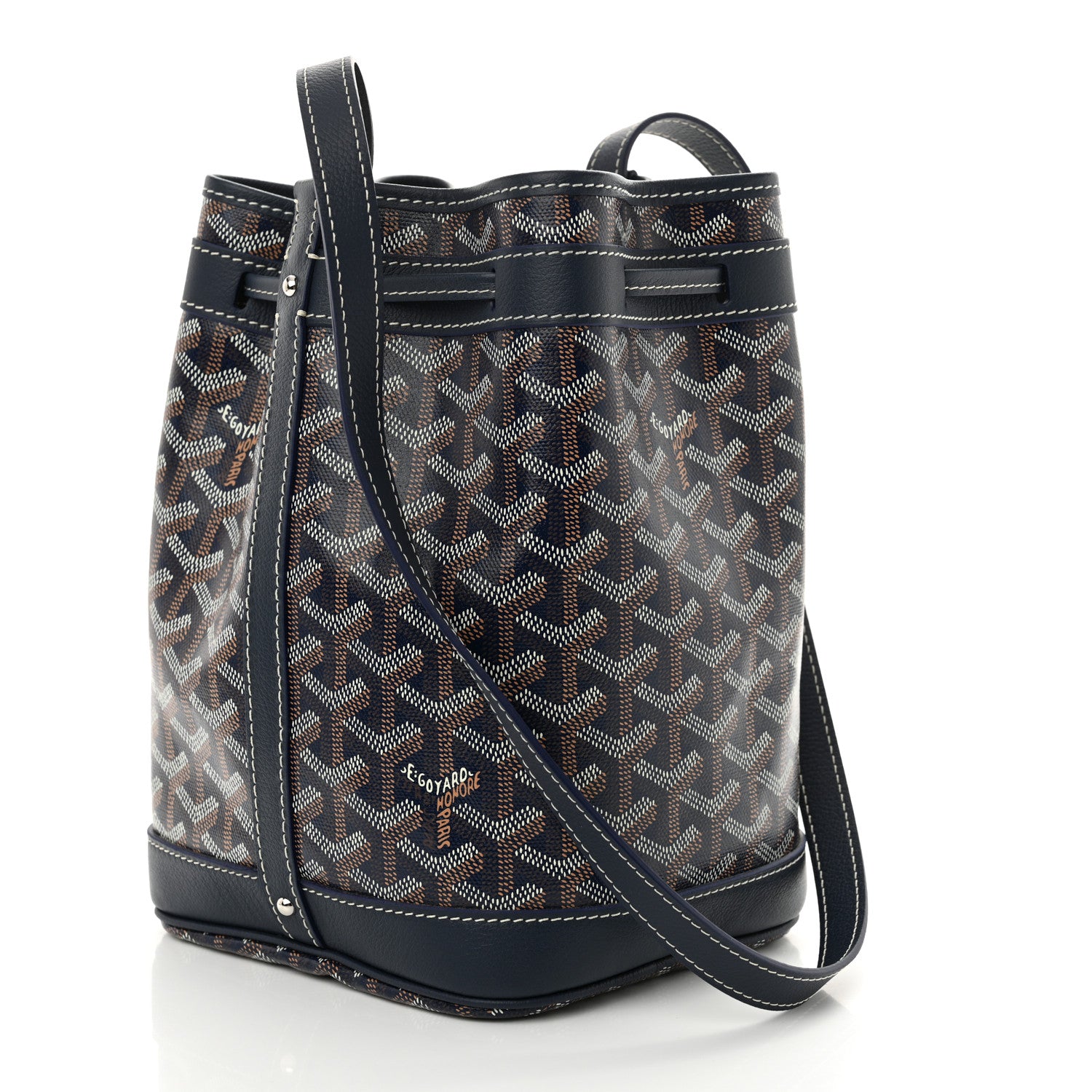 Goyard Goyardine Petit Flot Bucket Bag PM Navy 3 of 9