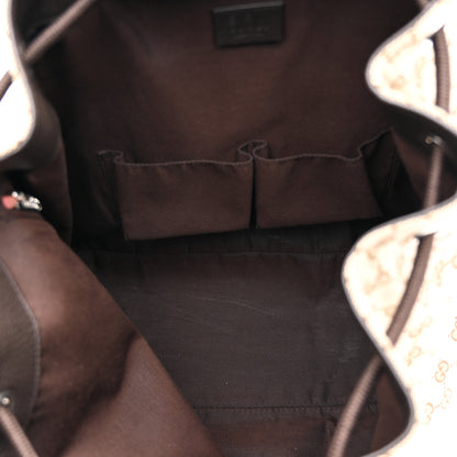 Gucci Monogram Dollar Calfskin O Drawstring Backpack Beige Ebony Testa di Moro Dark Chocolate 5 of 11
