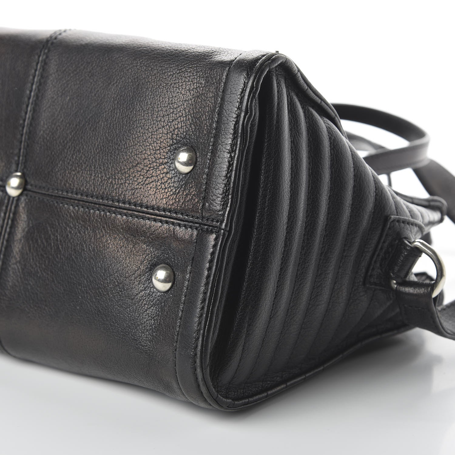 Alexander McQueen Calfskin Padlock Zip Around Biker Satchel Black 7 of 11