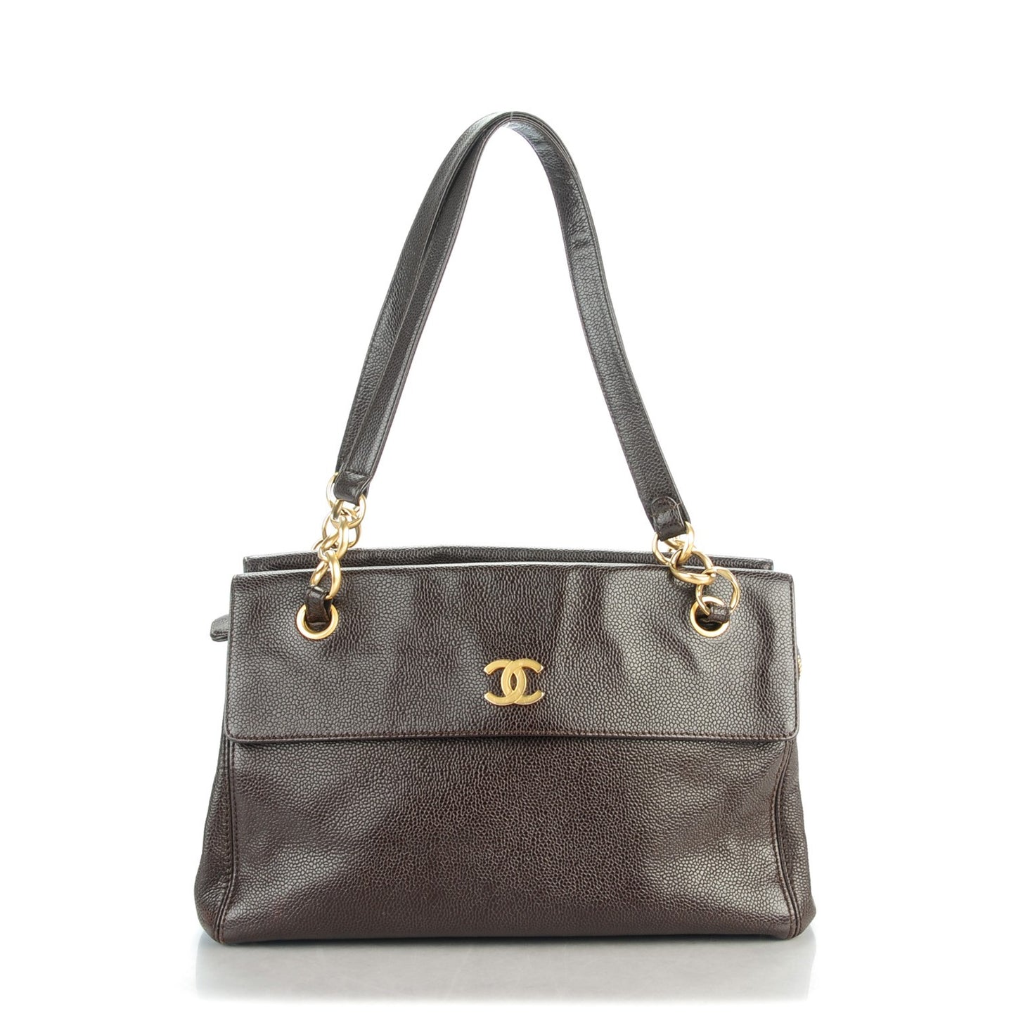 Caviar Shoulder Bag Dark Brown