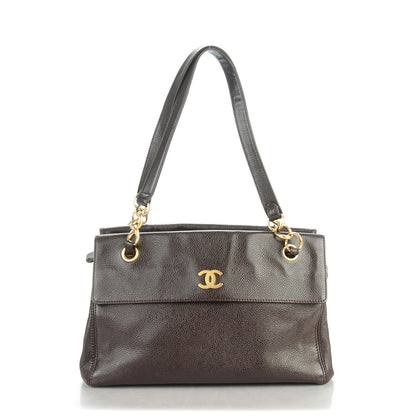 Chanel Caviar Shoulder Bag Dark Brown 1 of 7