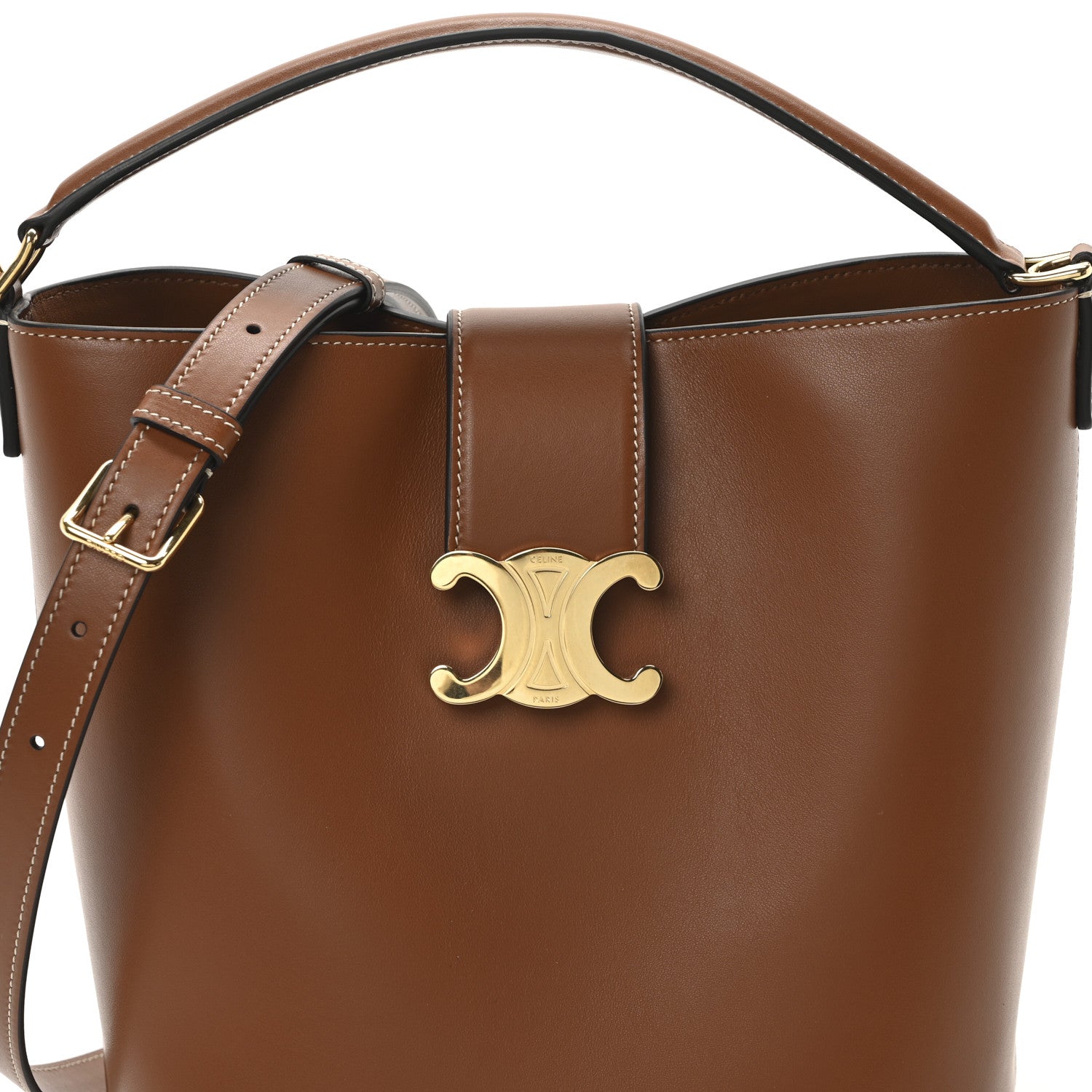Celine Smooth Calfskin Triomphe Medium Louise Bag Tan 9 of 11