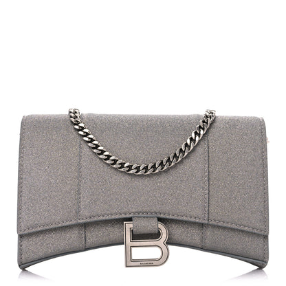 Balenciaga Glitter Fabric Hourglass Chain Bag Grey 1 of 12