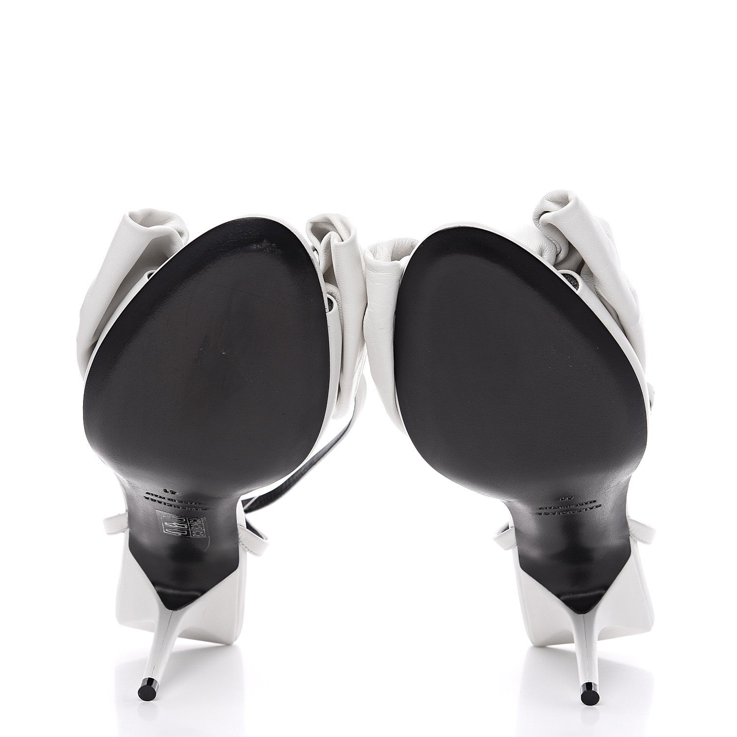 Balenciaga Lambskin Square Knife Bow Sandals 41 White 5 of 9