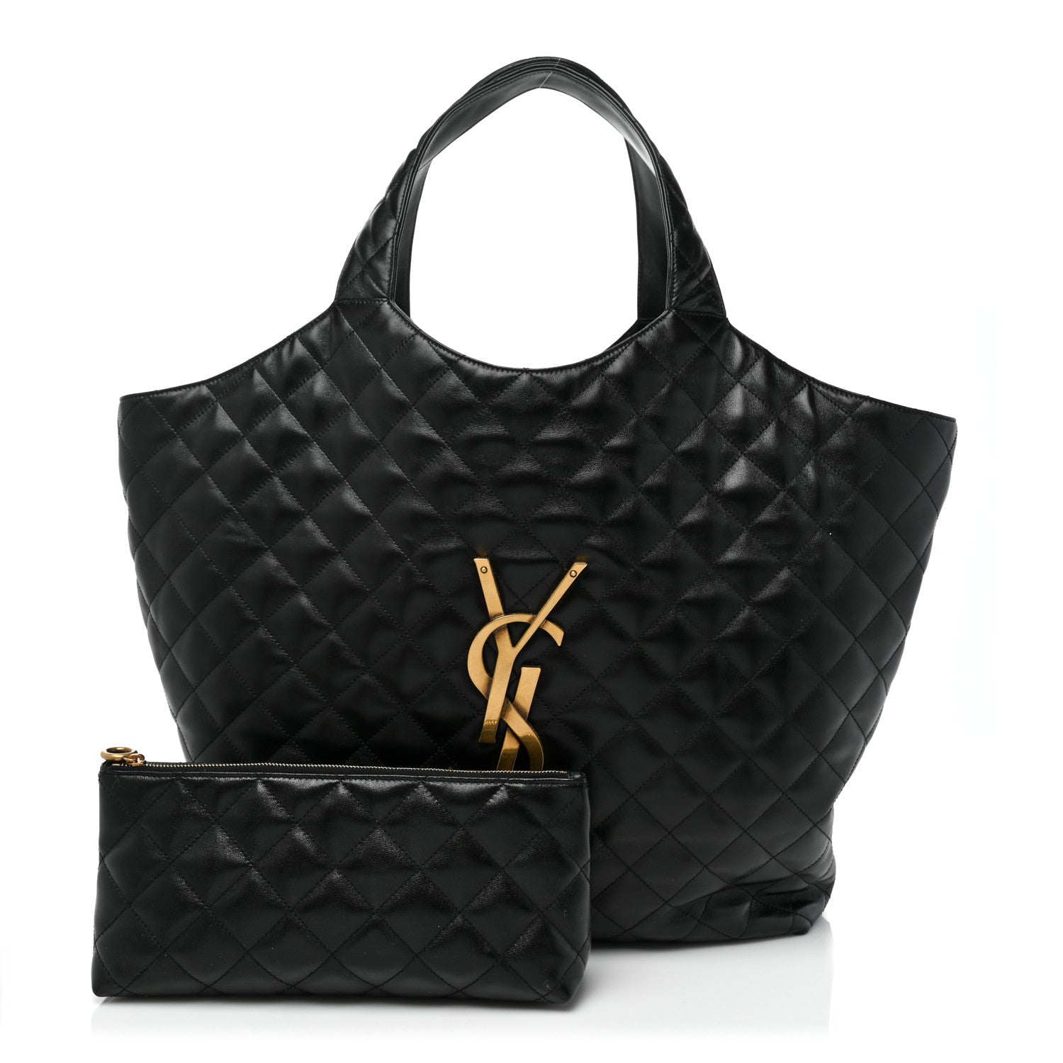 Saint Laurent Lambskin Quilted Maxi Icare Shopping Tote Black 3 of 14