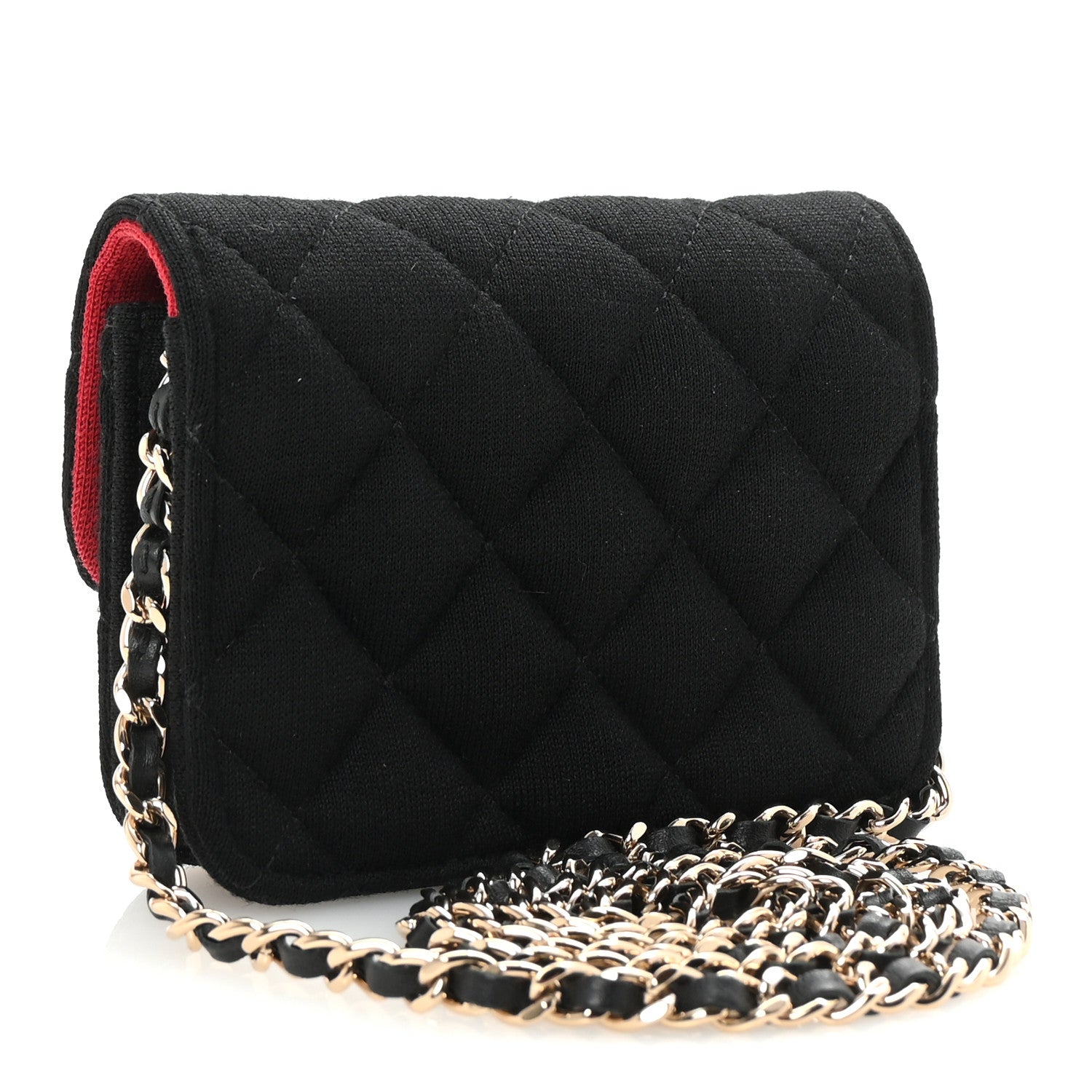 Chanel Jersey Quilted Micro Mini Flap Black 3 of 10
