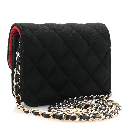 Chanel Jersey Quilted Micro Mini Flap Black 3 of 10