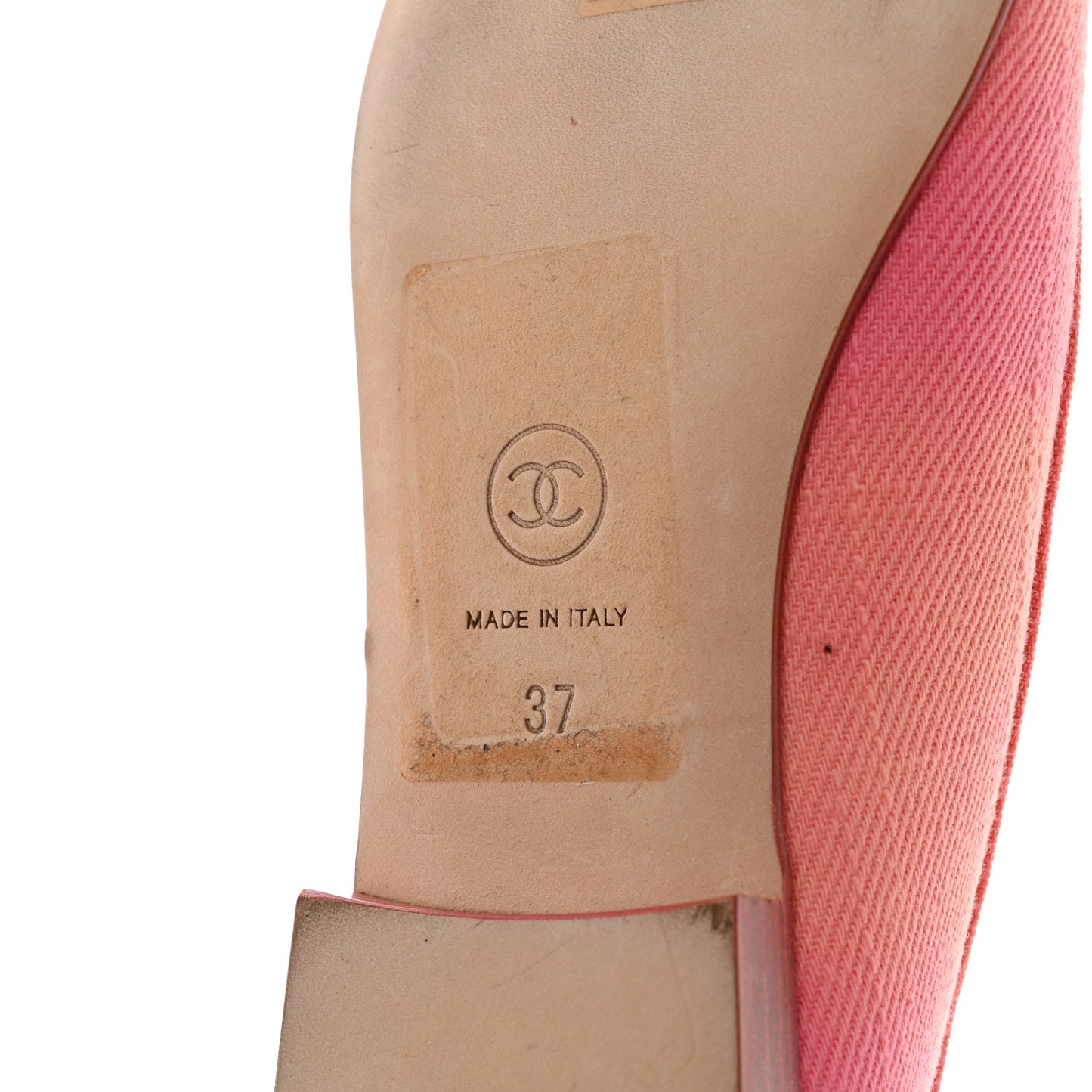 Fabric Cap Toe CC Ballerina Flats 37 Coral Pink Orange