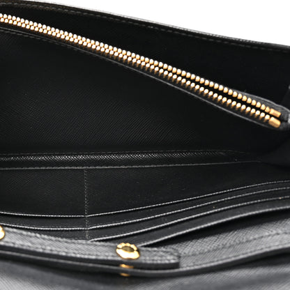Prada Saffiano Metal Oro Chain Wallet Black 5 of 13