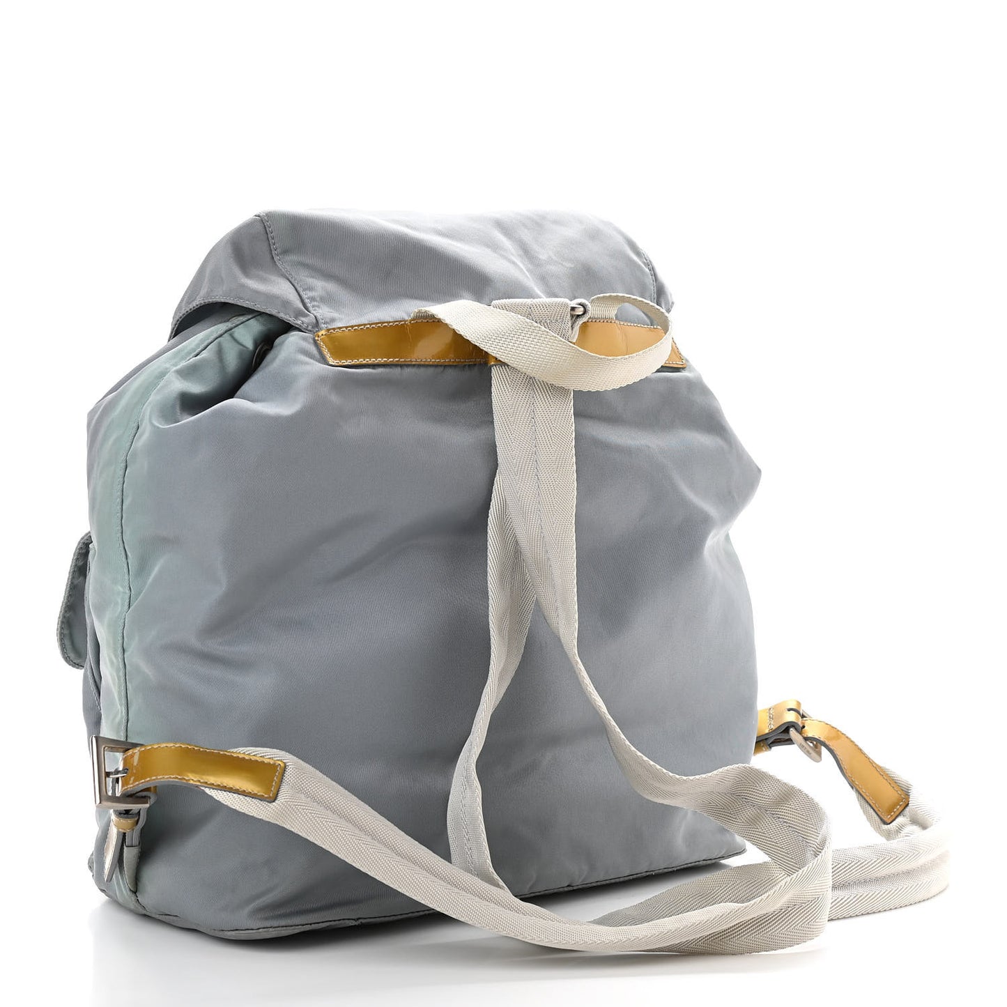 Nylon Vela Patent Backpack Argento