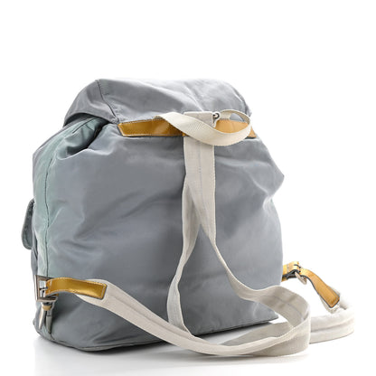 Prada Nylon Vela Patent Backpack Argento 3 of 17
