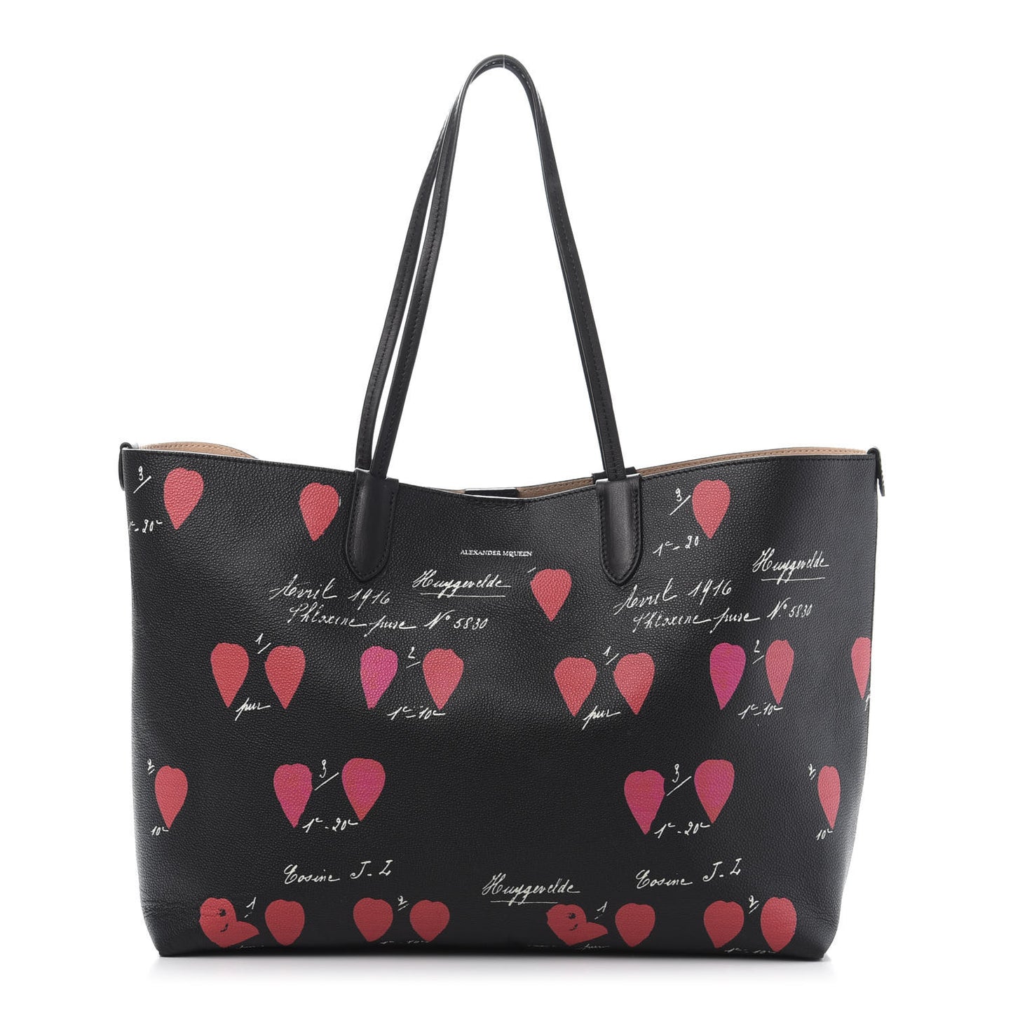 Pebbled Calfskin Shopper Tote Petal Black