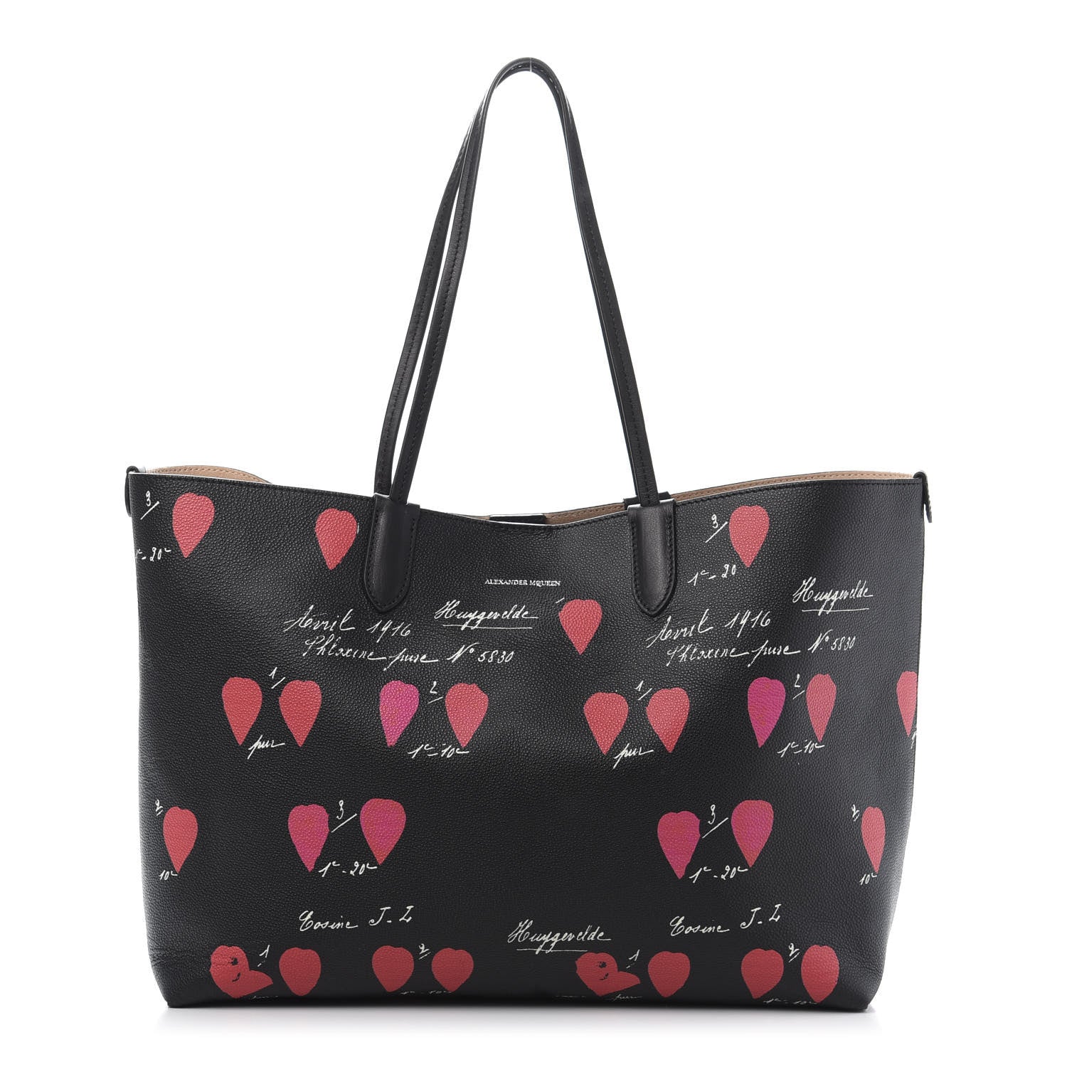 Alexander McQueen Pebbled Calfskin Shopper Tote Petal Black 1 of 9