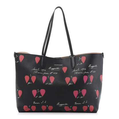 Alexander McQueen Pebbled Calfskin Shopper Tote Petal Black 1 of 9