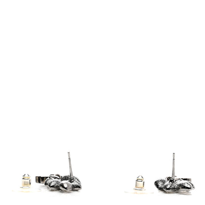 Chanel Ruthenium Crystal CC Dangle Earrings Silver 3 of 4
