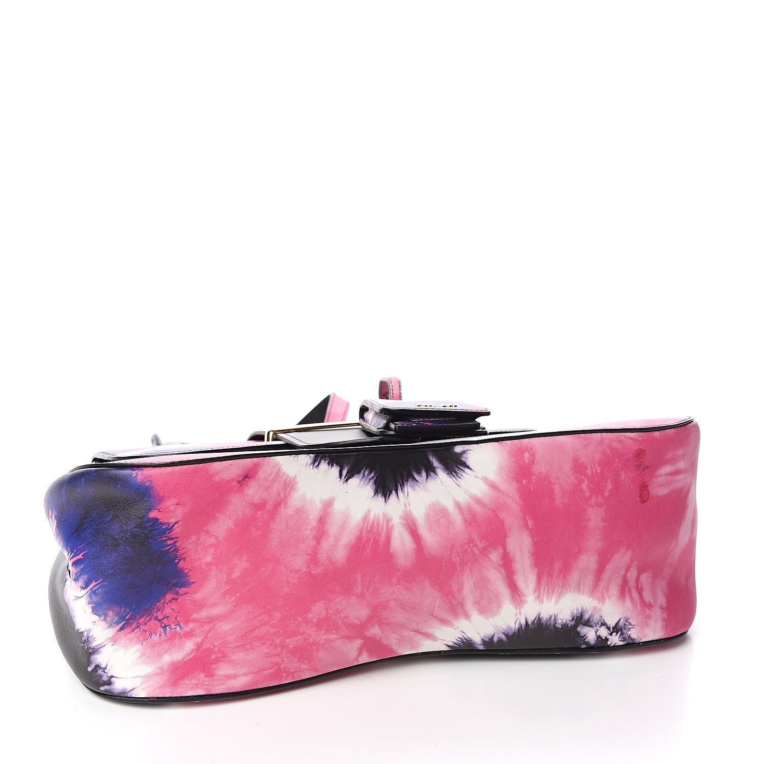 Prada City Calfskin Tie-Dye Print Large Sidonie Top Handle Bag Black 3 of 9