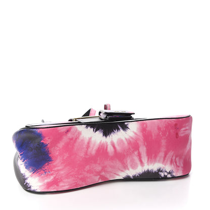 Prada City Calfskin Tie-Dye Print Large Sidonie Top Handle Bag Black 3 of 9