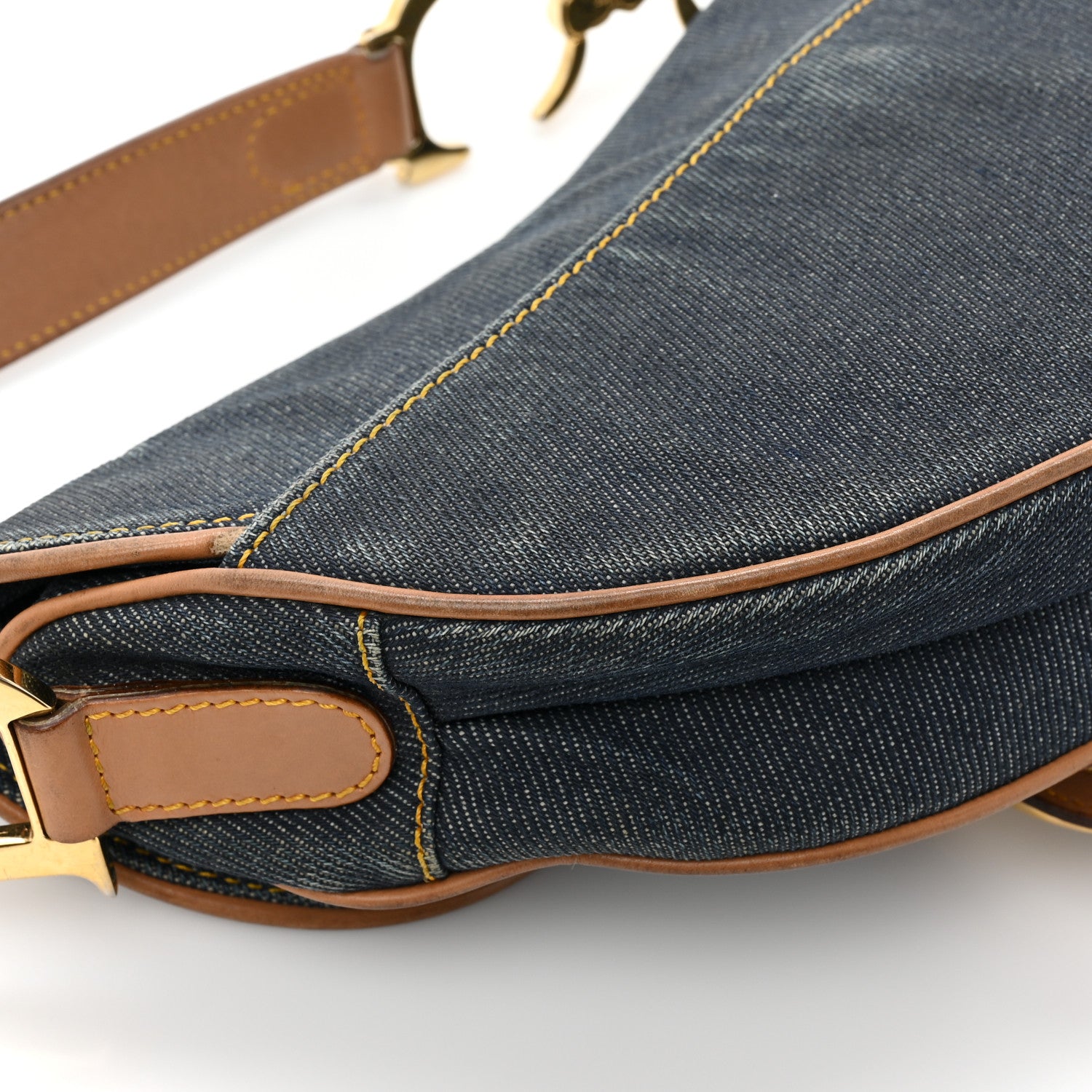 Christian Dior Denim Calfskin Saddle Bag Blue 15 of 16