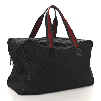 Gucci GG Monogram Web Large Collapsible Carry On Duffle Bag Black 3 of 11