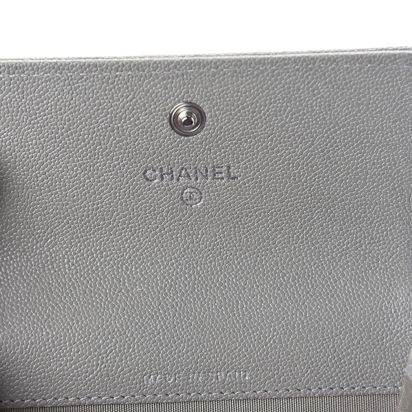 Caviar Quilted Boy Flap Card Holder Grey