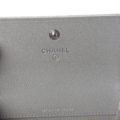 Chanel Caviar Quilted Boy Flap Card Holder Grey 5 of 7
