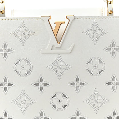 Louis Vuitton Calfskin LV Broderie Capucines BB White 8 of 16