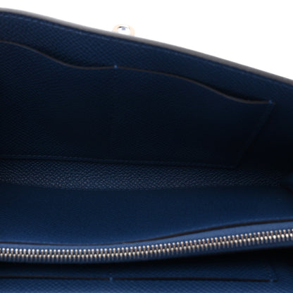 Hermes Epsom Kelly Wallet To Go Bleu Tie 5 of 11