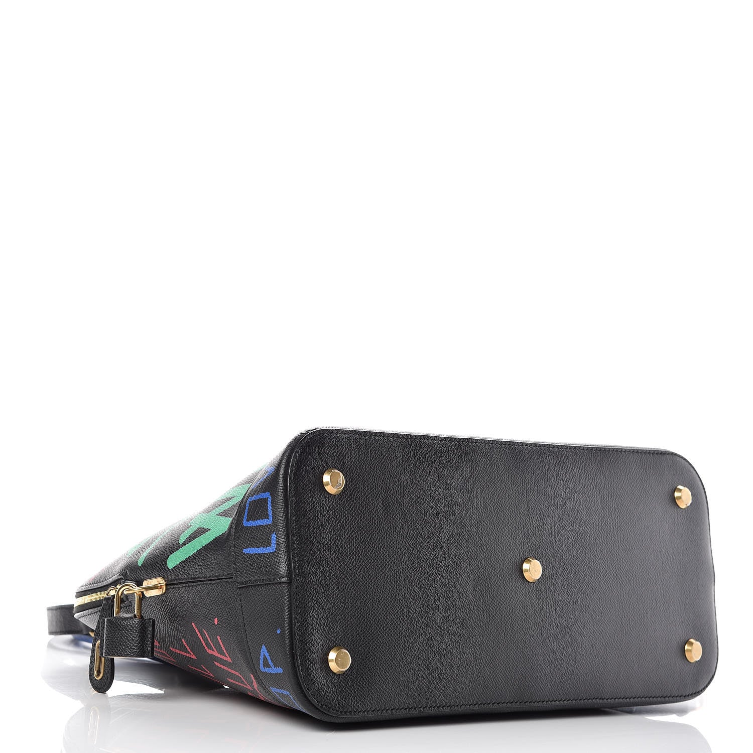 Balenciaga Signature Grained Calfskin Graffiti M Ville Top Handle Bag Black Multicolor 4 of 11