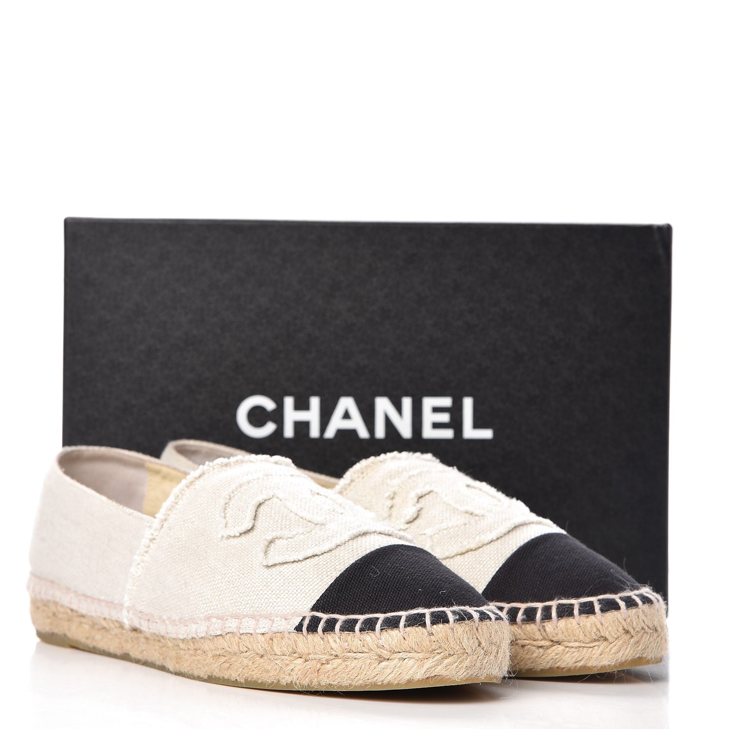 Louis Vuitton CHANEL Linen CC Espadrilles 40 Beige Black 12 of 12