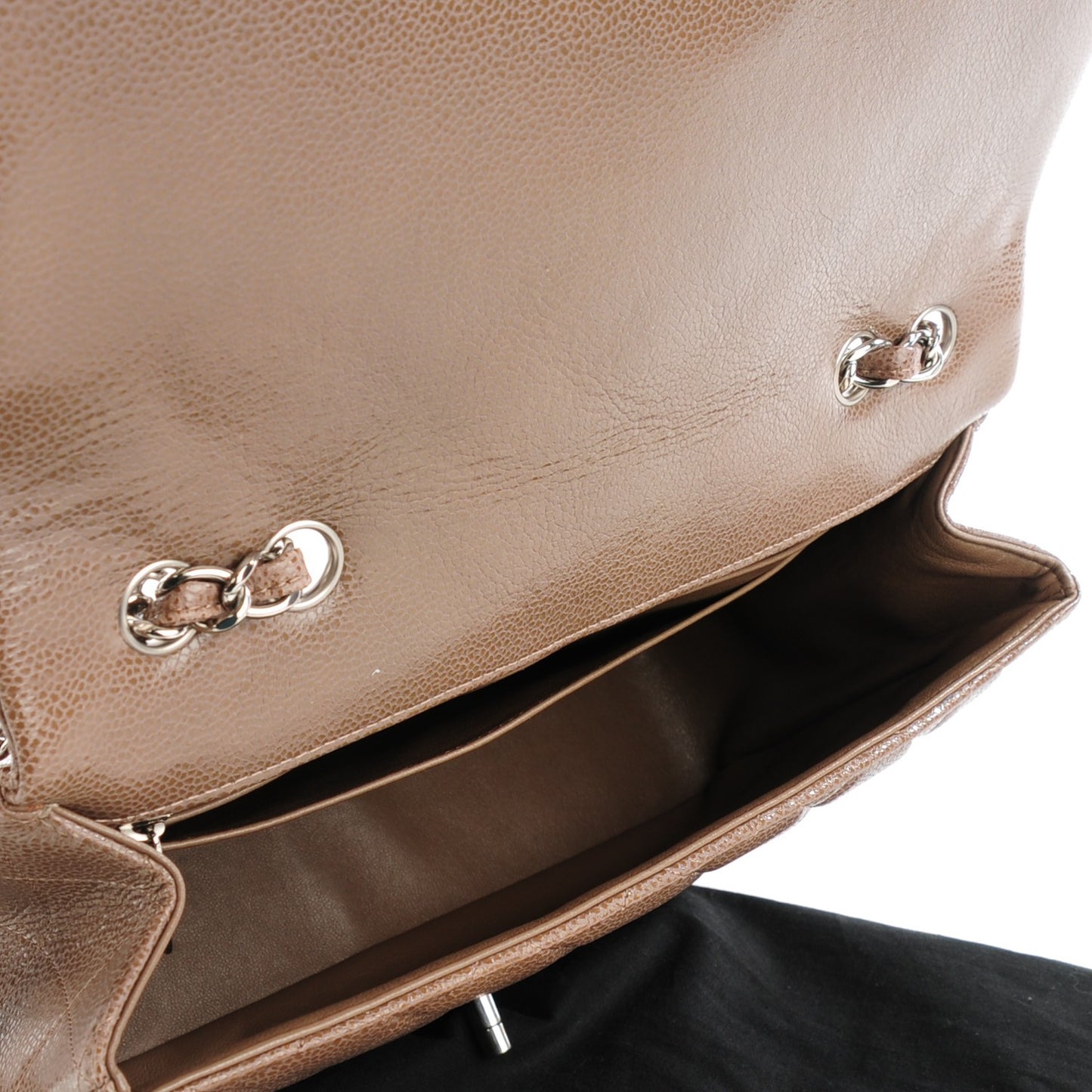 Caviar Quilted Jumbo Single Flap Brown