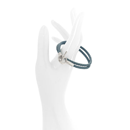 Hermes Swift Glenan Double Tour Bracelet Blue Jean 2 of 4