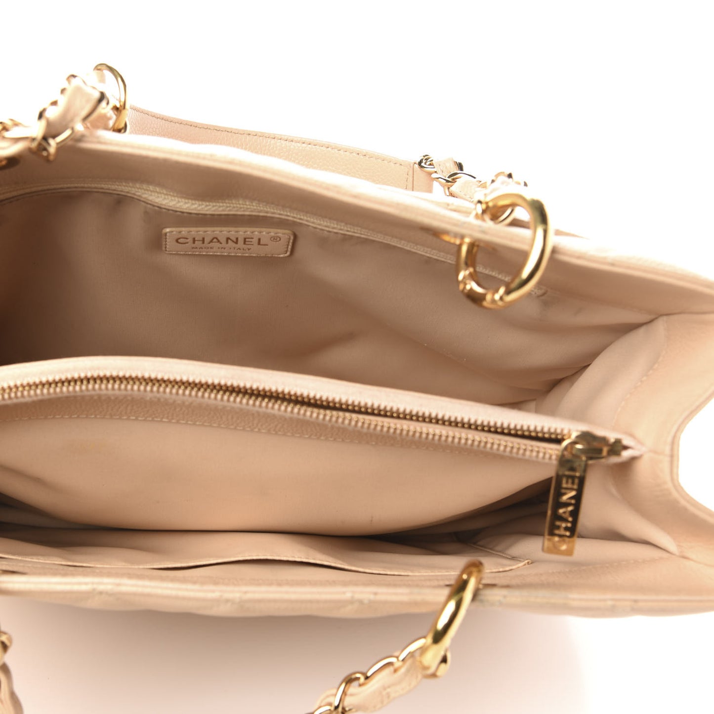Caviar Quilted Grand Shopping Tote GST Beige