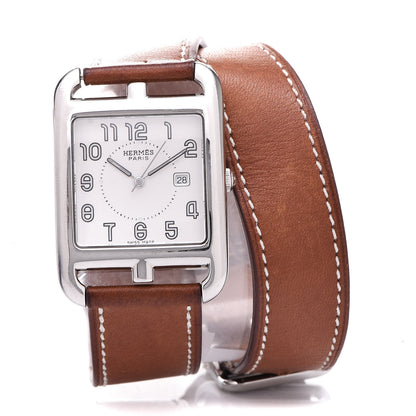 Hermes Stainless Steel Barenia 29mm Cape Cod Double Tour Quartz Watch Fauve 1 of 6