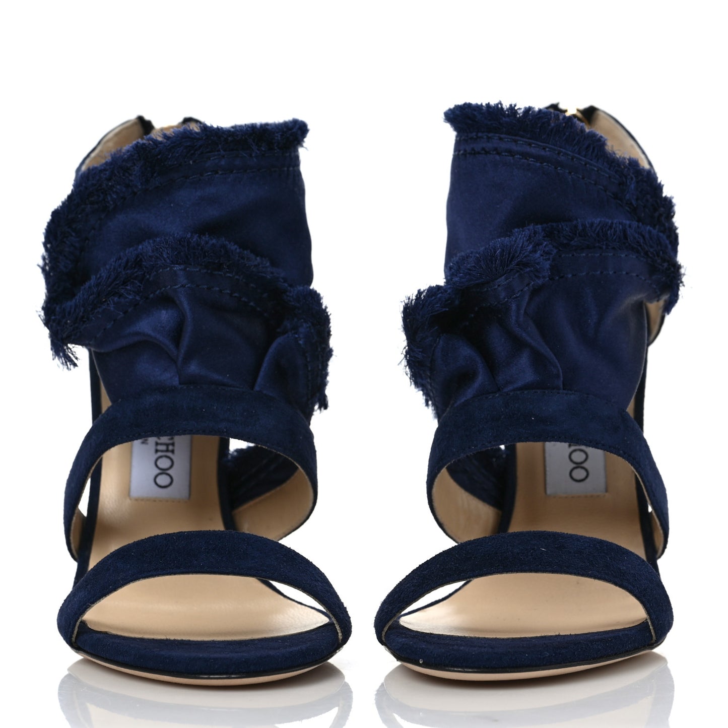 Suede Satin Kiki 100 Sandal 36.5 Navy Mix
