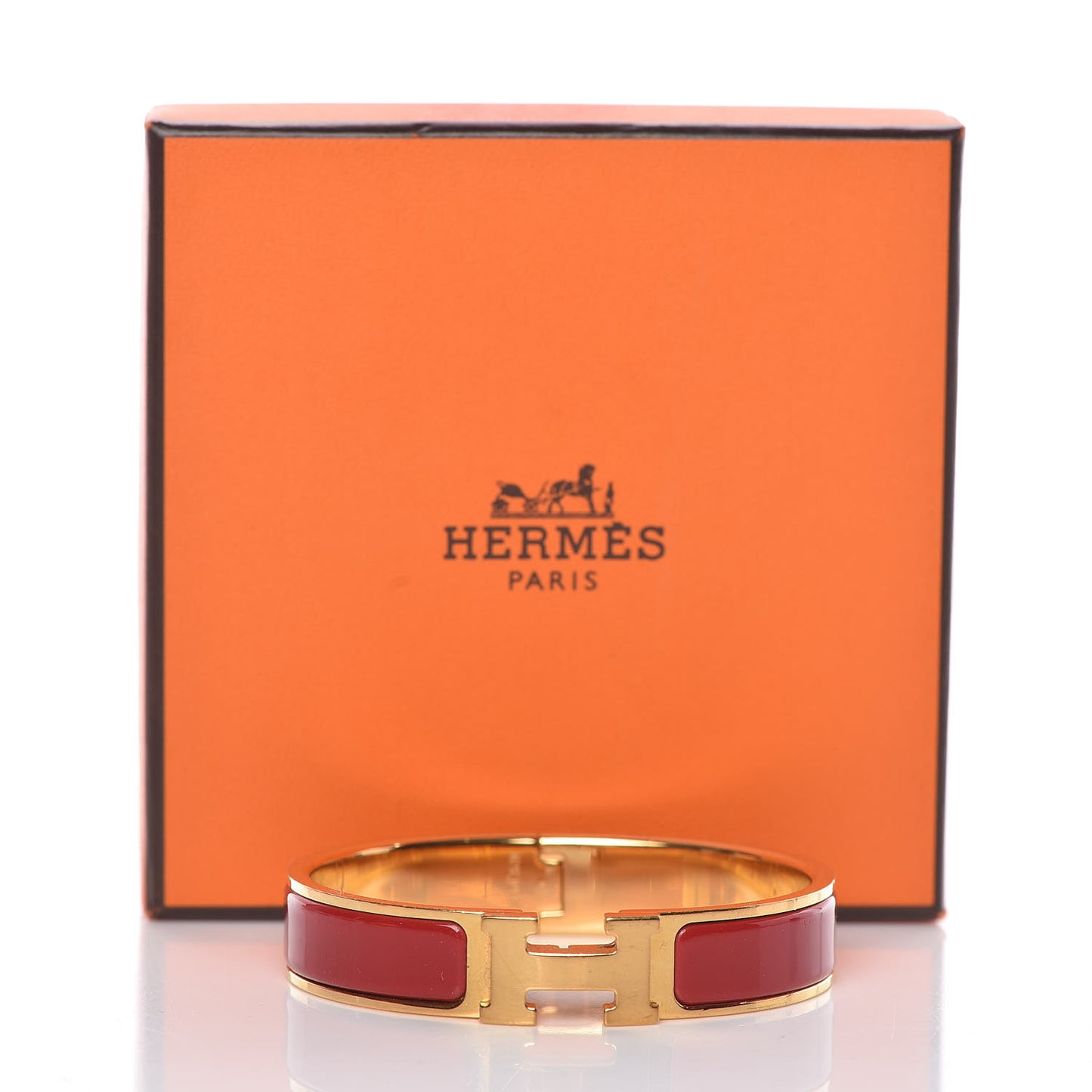 Enamel Narrow Clic Clac H Bracelet PM Red