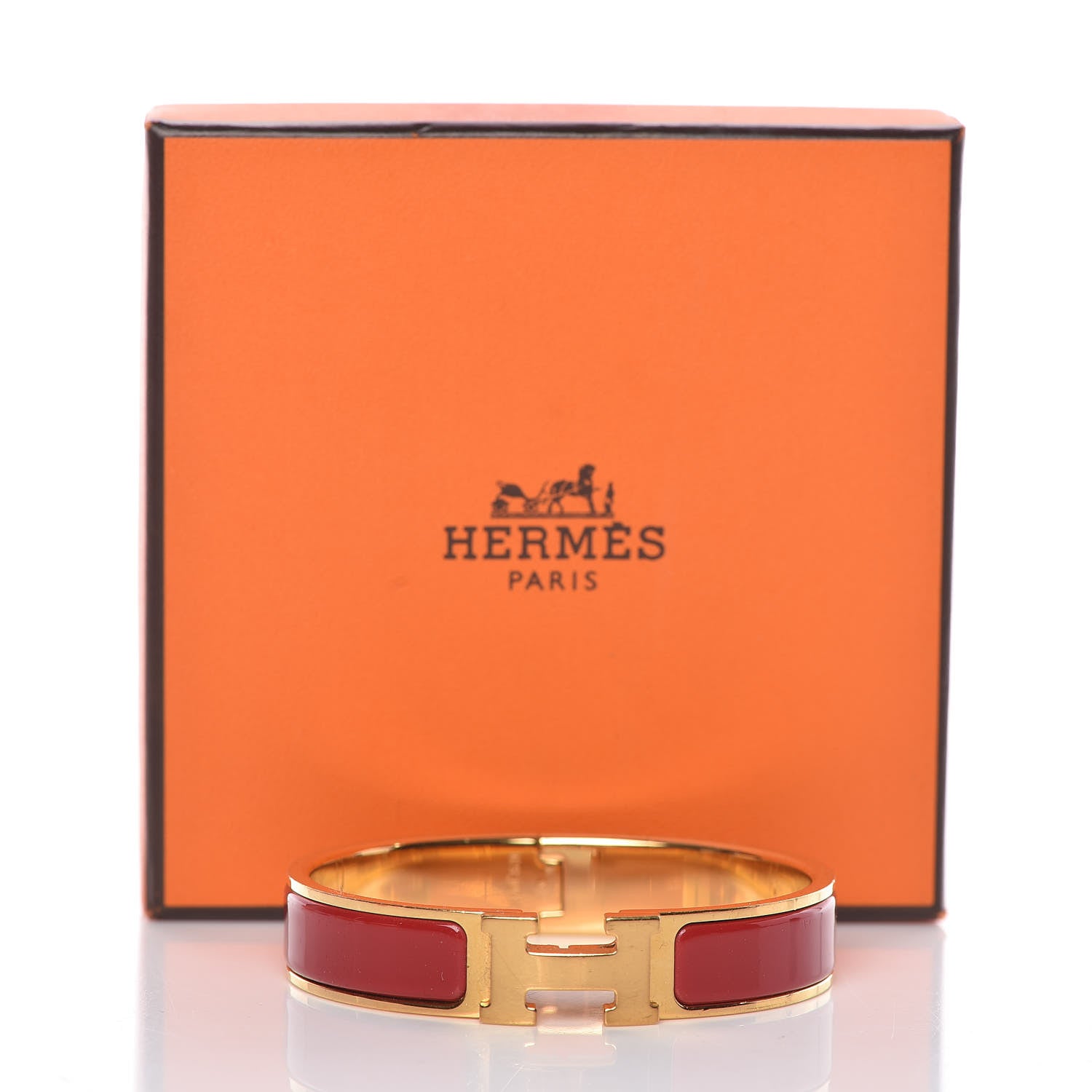 Hermes Enamel Narrow Clic Clac H Bracelet PM Red 6 of 6
