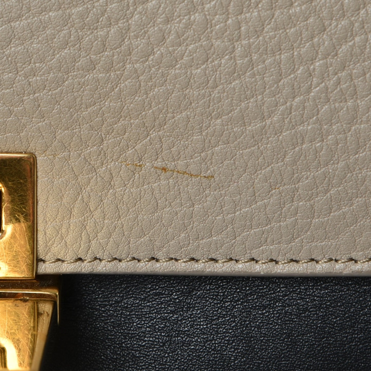 Textured Calfskin Suede Small Tri-Color Trapeze Sand