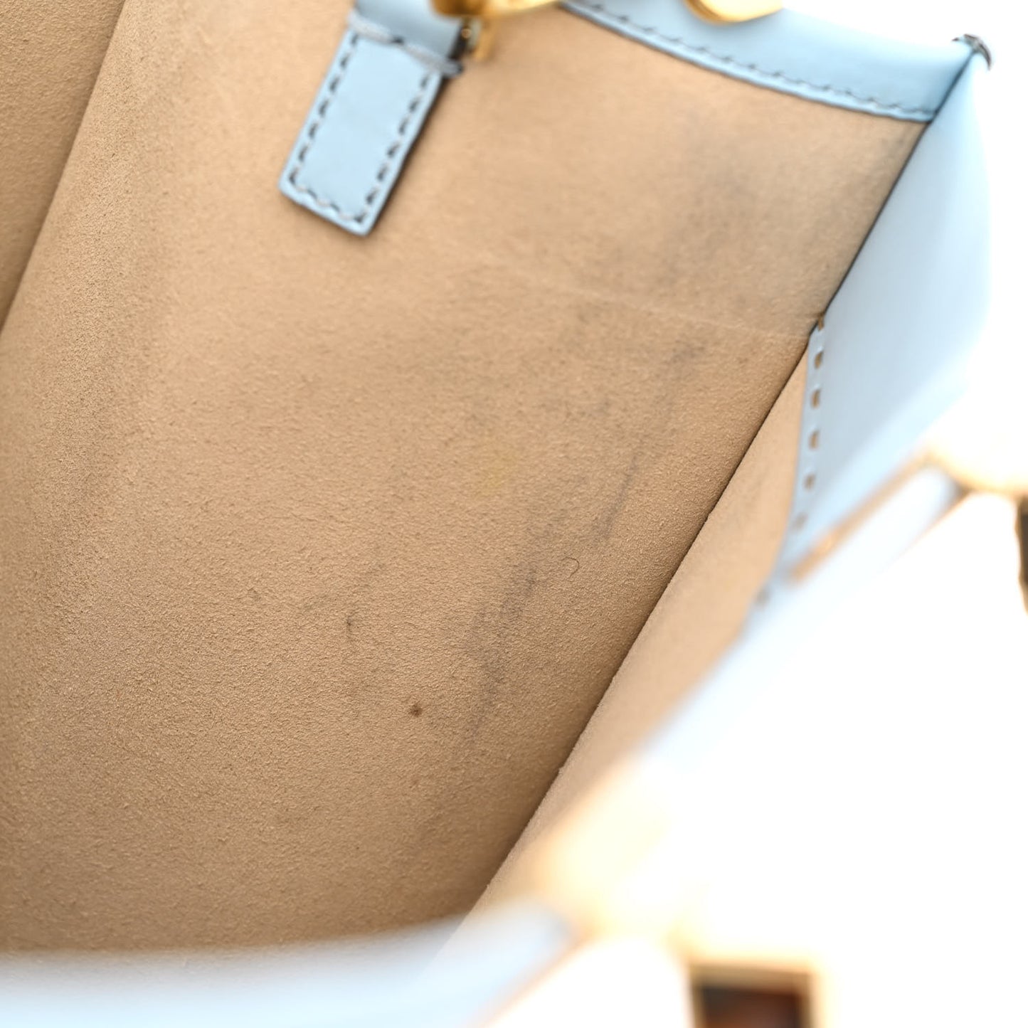 Vitello King Plexiglass Logo Embossed Medium Fendi Sunshine Shopper Tote Azzurro Baby