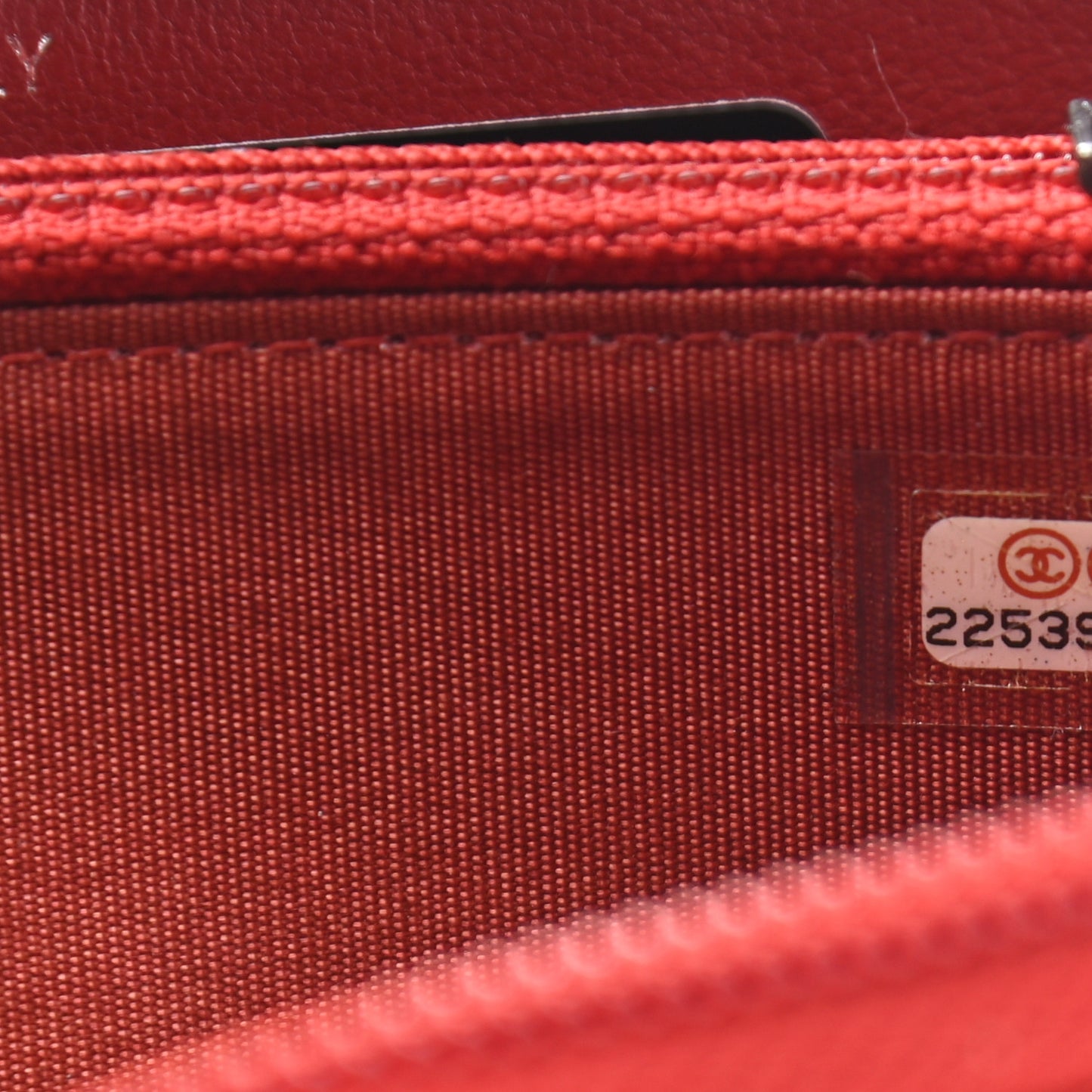 Caviar Quilted Small Boy Zip Around Wallet Dark Red