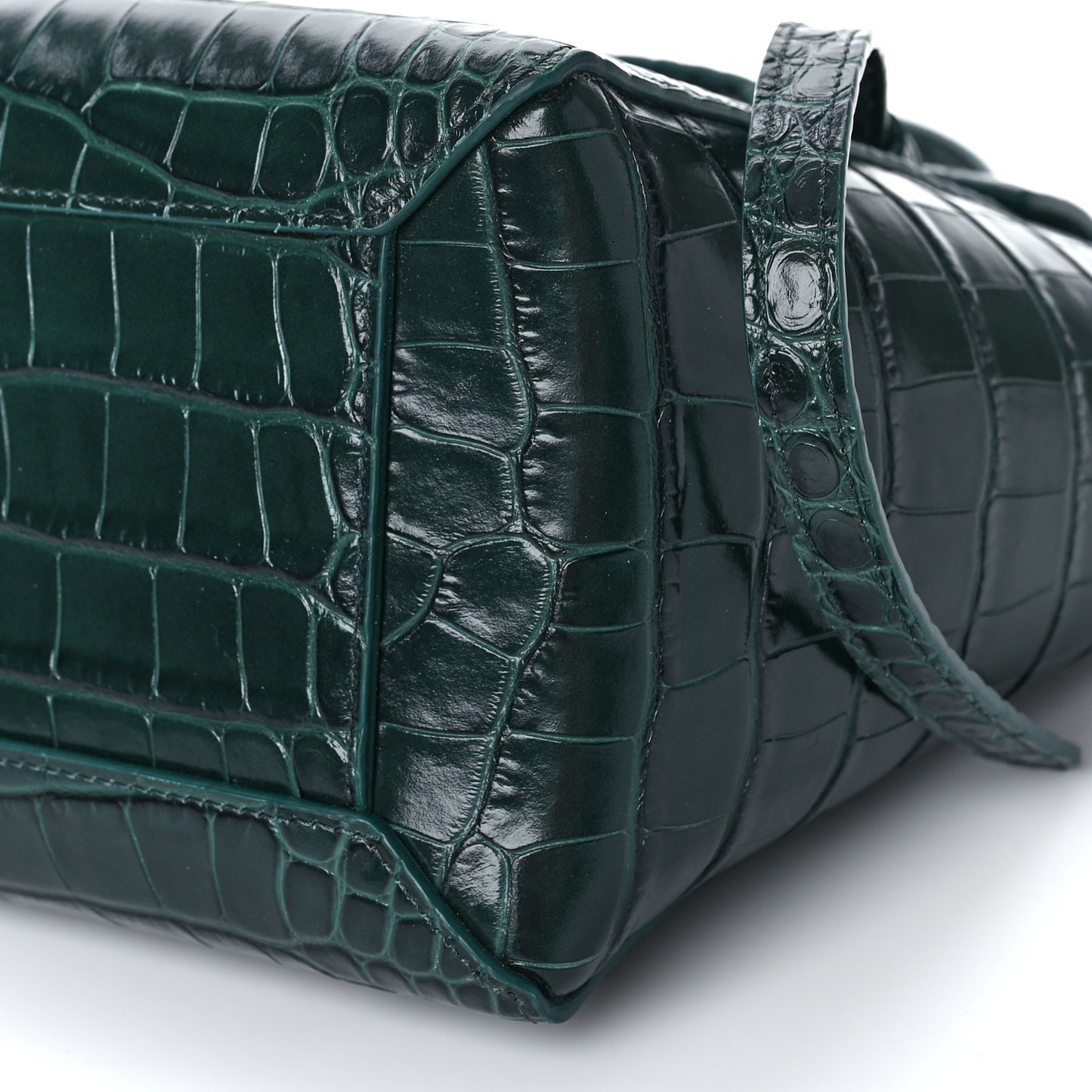 Calfskin Crocodile Embossed Micro Belt Bag Amazone