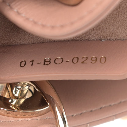 Christian Dior Lambskin Cannage Micro Lady Dior Rose De Vents 7 of 9