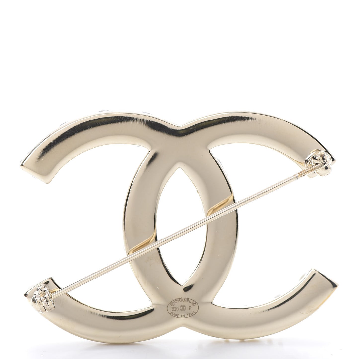 Pearl Crystal Bright Young Thing CC Brooch Gold