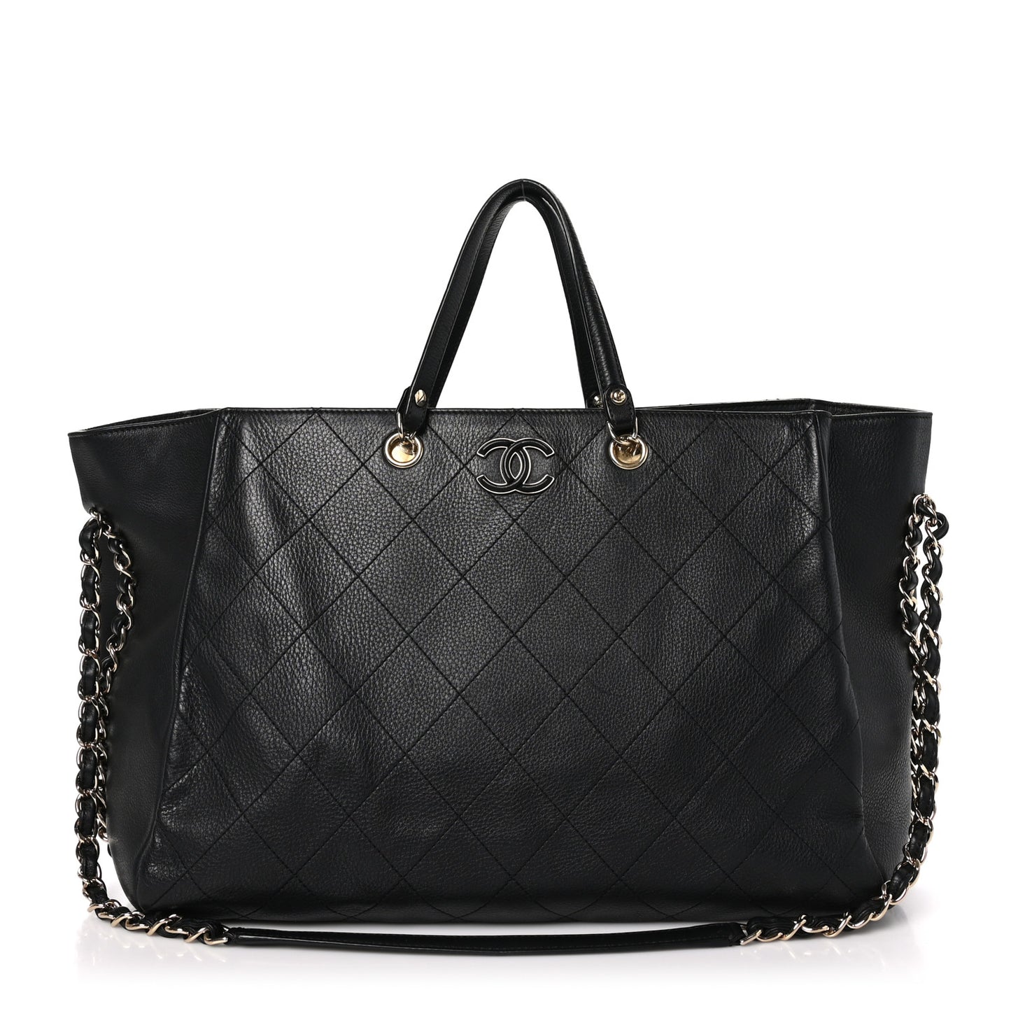 Bullskin Stitched Large Shopping Bag Black