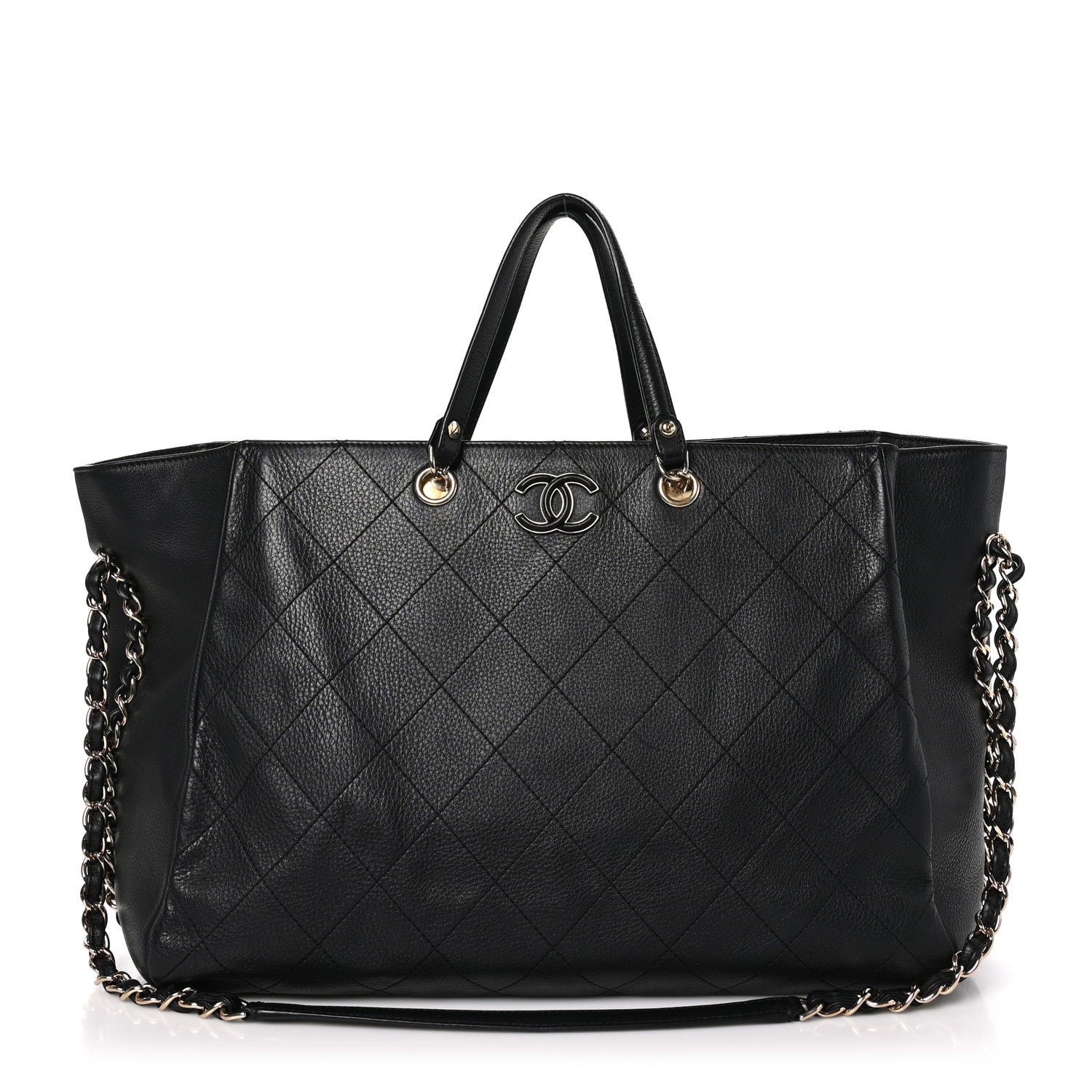Chanel Bullskin Stitched Large Shopping Bag Black 1 of 10