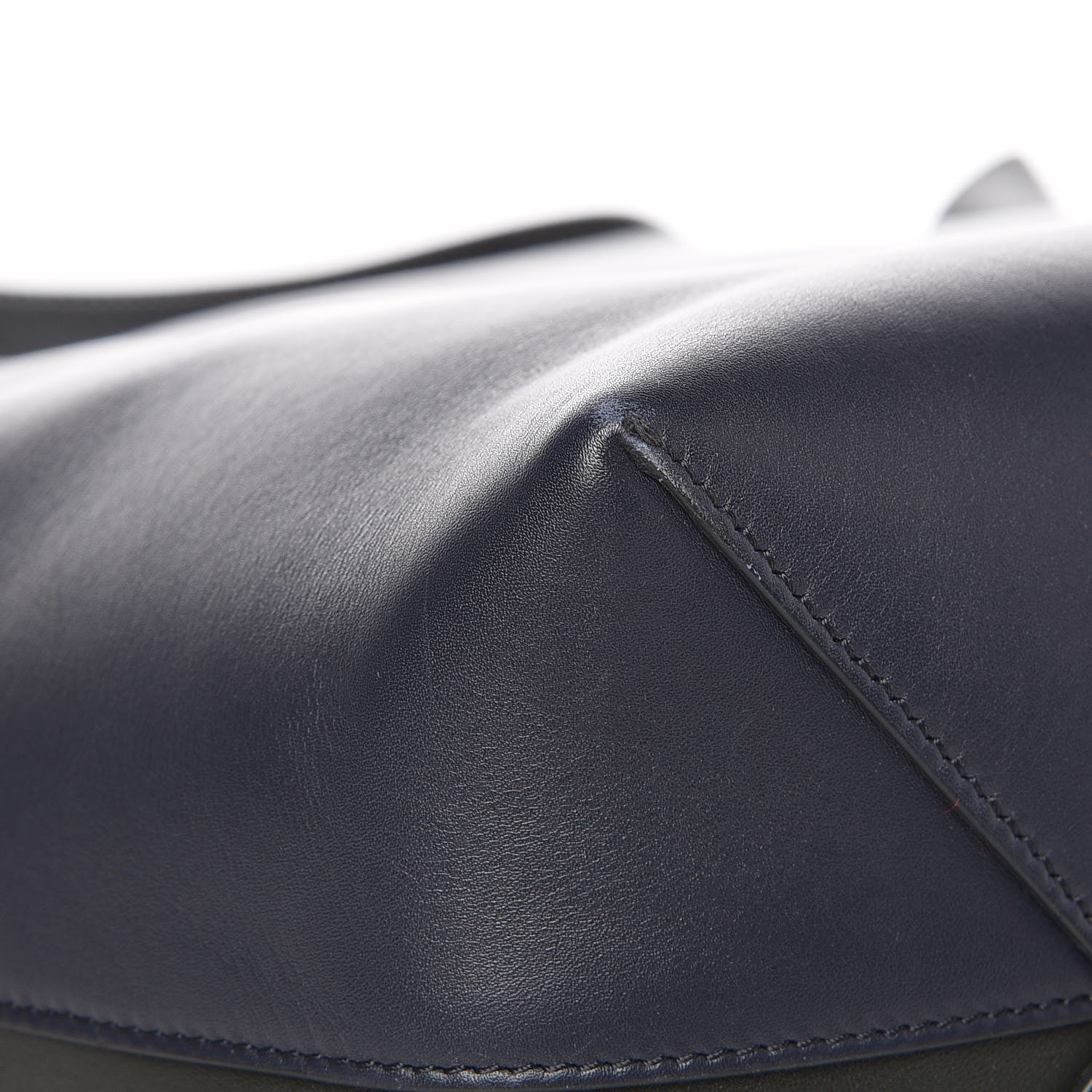 Celine Shiny Smooth Calfskin Small Twisted Cabas Navy Dark Green 8 of 13